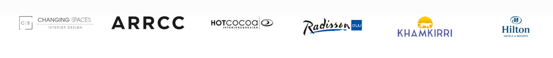Partner logos: Changing Spaces, ARRCC, Hotcocoa, Radisson Blu, Khamkirri, Hilton